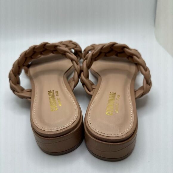 CUSHIONAIRE Women's two band braided low block heel slide sandal +Memory Foam 7 - Picture 4 of 7
